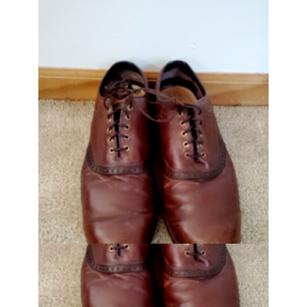Footjoy Icon Golf Shoes Mens Oxford Wing Tip Cleats 11.5 D Brown Soft Leather***